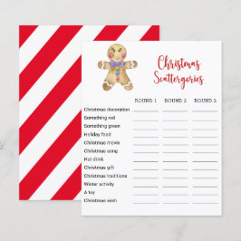 Tarjeta de juego Gingman Man Navidades Scattergori
