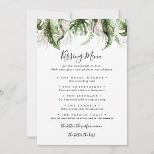 Tarjeta de juego Gold Tropical Green Boda Kissing 