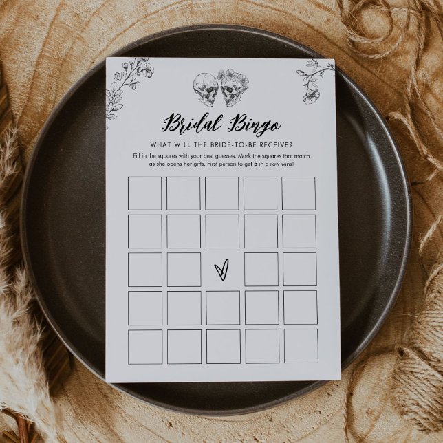 Tarjeta de juego Gótica Halloween Bridal Shower Bi (Subido por el creador)