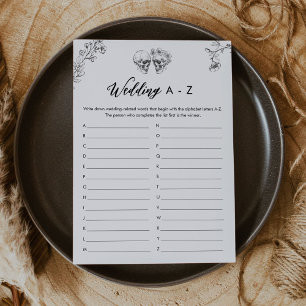 Tarjeta de juego GÓTICO Boda A-Z Bridal Shower