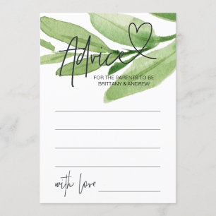 Tarjeta de juego Green Tropical Baby Shower Advanc