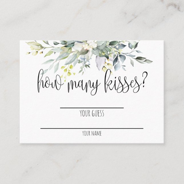 Tarjeta de juego Greenery Bridal Shower (Anverso)