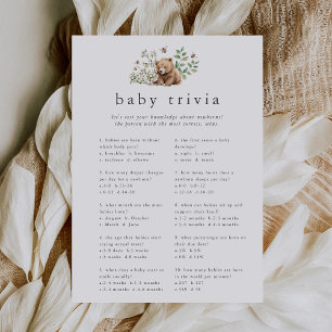 Tarjeta de juego HANNAH Bear Woodland Baby Shower