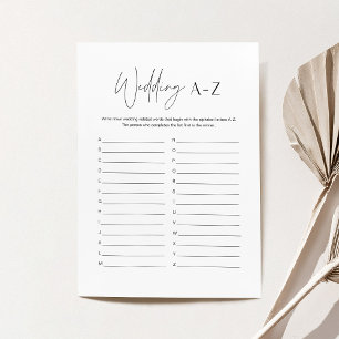 Tarjeta de juego HARLOW Boda A-Z Bridal Shower