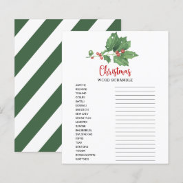 Tarjeta de juego Holly Wreath Word Scramble