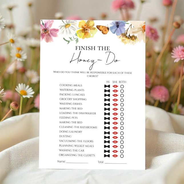 Tarjeta de juego Honey Do List Boho Briwne Shower (Subido por el creador)