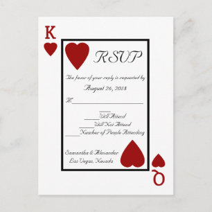 Tarjeta de juego King/Queen RSVP Reply Postcard