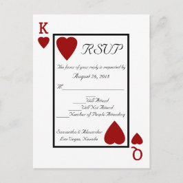 Tarjeta de juego King/Queen RSVP Reply Postcard