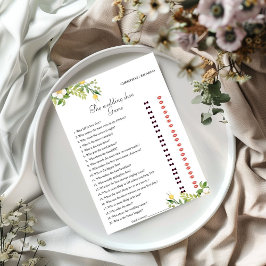 Tarjeta de juego Lemon Bride & Groom Bridal Shower