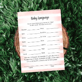 Tarjeta de juego Lingüe Rosa para conejito blanco
