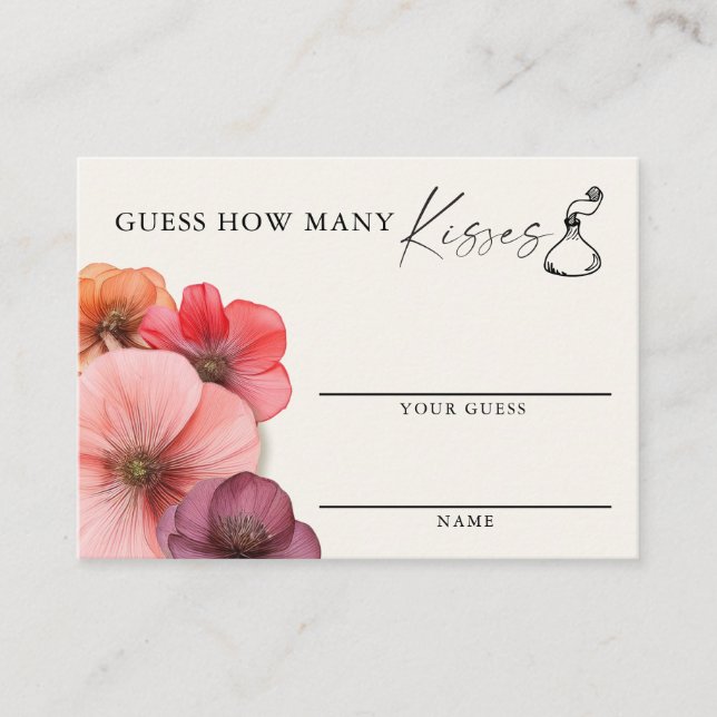Tarjeta de juego Love In Bloom Bridal Shower Kiss (Anverso)