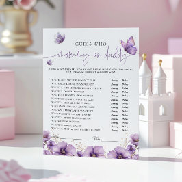 Tarjeta de juego Mamá o Papá Mariposa Púrpura para
