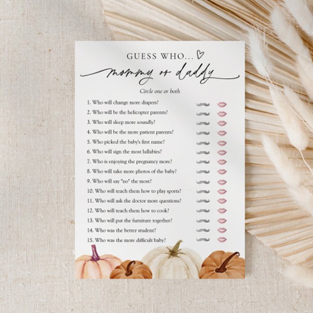 Tarjeta de juego Mami o Papi de la Calabaza Baby S (Subido por el creador)