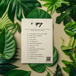Tarjeta de juego moderna de Boda espía I