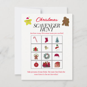 Tarjeta de juego Motif Scavenger Hunt para navidad