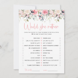 Tarjeta de Juego Nupcial 'Blush Floral Would She R