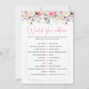 Tarjeta de Juego Nupcial 'Blush Floral Would She R