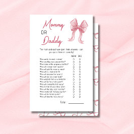 Tarjeta de Juego para Baby Shower de Mamá o Papá c
