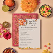 Tarjeta de juego para Baby Shower de Otoño de Cala