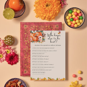 Tarjeta de juego para Baby Shower de Otoño de Cala