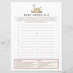 Tarjeta de juego para baby shower 'Little Sprout B