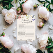 Tarjeta de juego para Baby Shower: ¿Quién conoce m