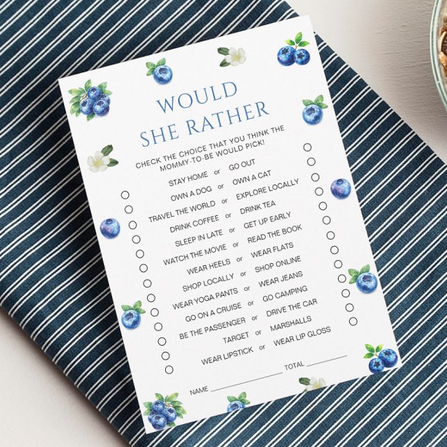 Tarjeta de juego para fiesta de bebé de arándanos  (Subido por el creador)