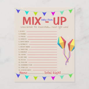 Tarjeta de juego para Fiesta de elementos de bebé 