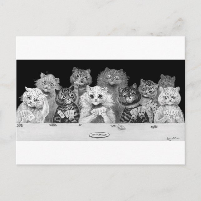 Tarjeta de juego para gatos, Louis Wain (Anverso)