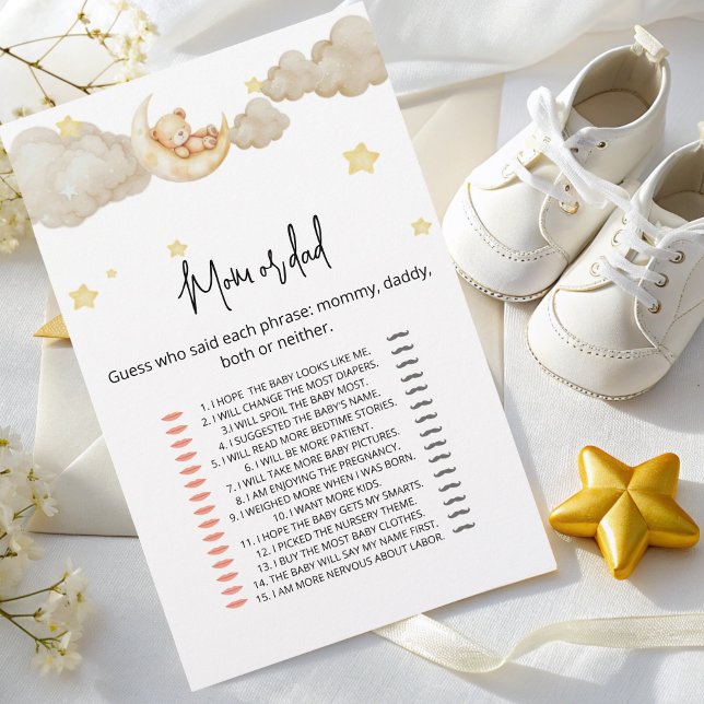 Tarjeta de juego para mamá o papá - Pearls Baby Sh (Subido por el creador)