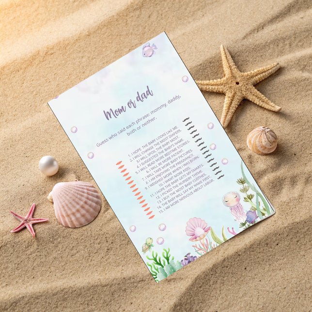 Tarjeta de juego para mamá o papá - Pearls Baby Sh (Subido por el creador)