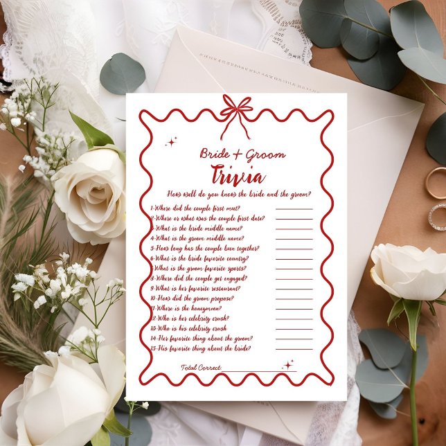 Tarjeta de juego para novias y trivialidades de Gr (Subido por el creador)