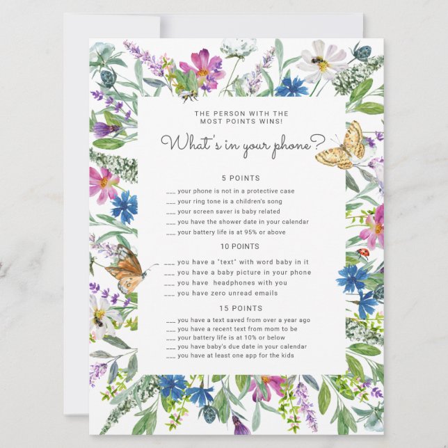 Tarjeta de juego para teléfono Windows Floral Baby (Anverso)