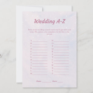 Tarjeta de juego Pastel Dreamy Boda A-Z Bridal Sho
