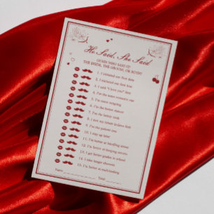 Tarjeta de juego personalizada para ducha de novia