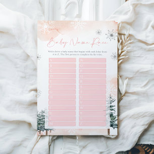 Tarjeta de juego Race Name de Baby Shower
