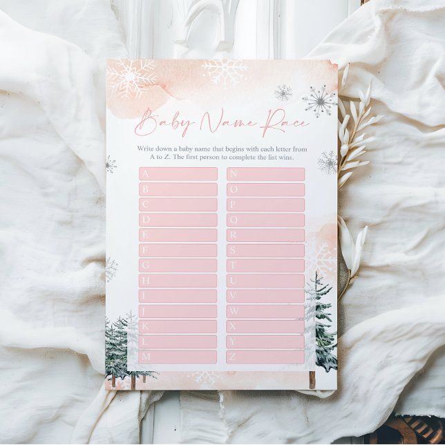 Tarjeta de juego Race Name de Baby Shower (Subido por el creador)