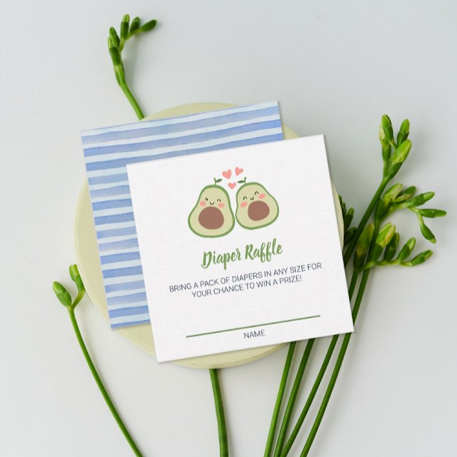 Tarjeta de juego Raffle de aguacate Baby Shower Di (Avocado Baby Shower Diaper Raffle Game Card)