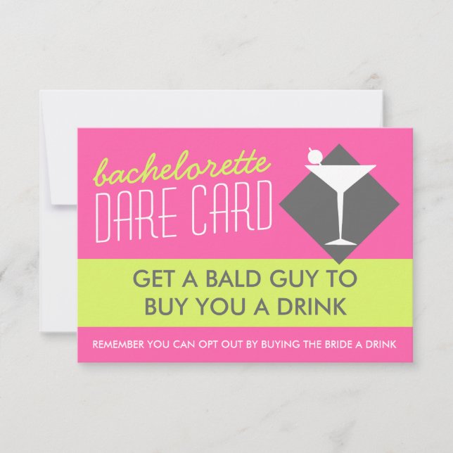 Tarjeta de juego Retro Moderno Bachelorette DARE (Anverso)