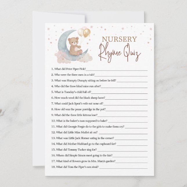 Tarjeta de juego Rhyme de Enfermería por la Luna (Anverso)