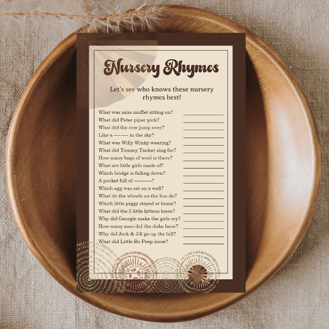 Tarjeta de juego Rhymes Rústico Safari Nursery Rhy (Subido por el creador)