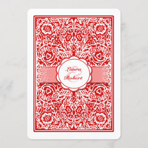 Tarjeta de juego roja y blanca - Invitación de cas
