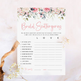 Tarjeta de juego Rubor Floral Bridal Shower