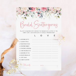 Tarjeta de juego Rubor Floral Bridal Shower