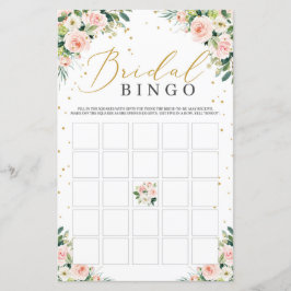Tarjeta de juego Rubor floral green bridal con bin