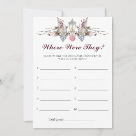 Tarjeta de juego Rústico Rosas y Lantern Bridal Sh