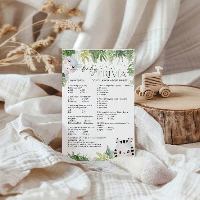 Tarjeta de juego Safari Animals Baby Shower Baby T (Subido por el creador)