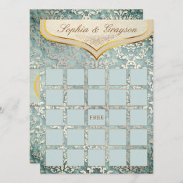 Tarjeta de juego Sage Green Glimmer Damask Brige S