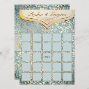 Tarjeta de juego Sage Green Glimmer Damask Brige S