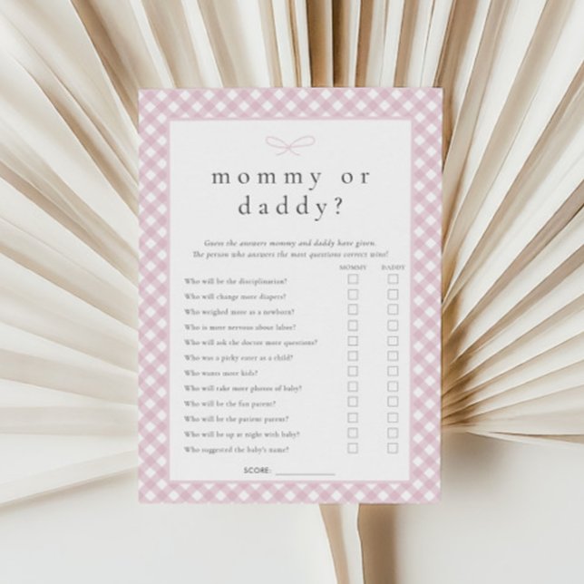 Tarjeta de juego simple rosa para mamá o papi (Subido por el creador)